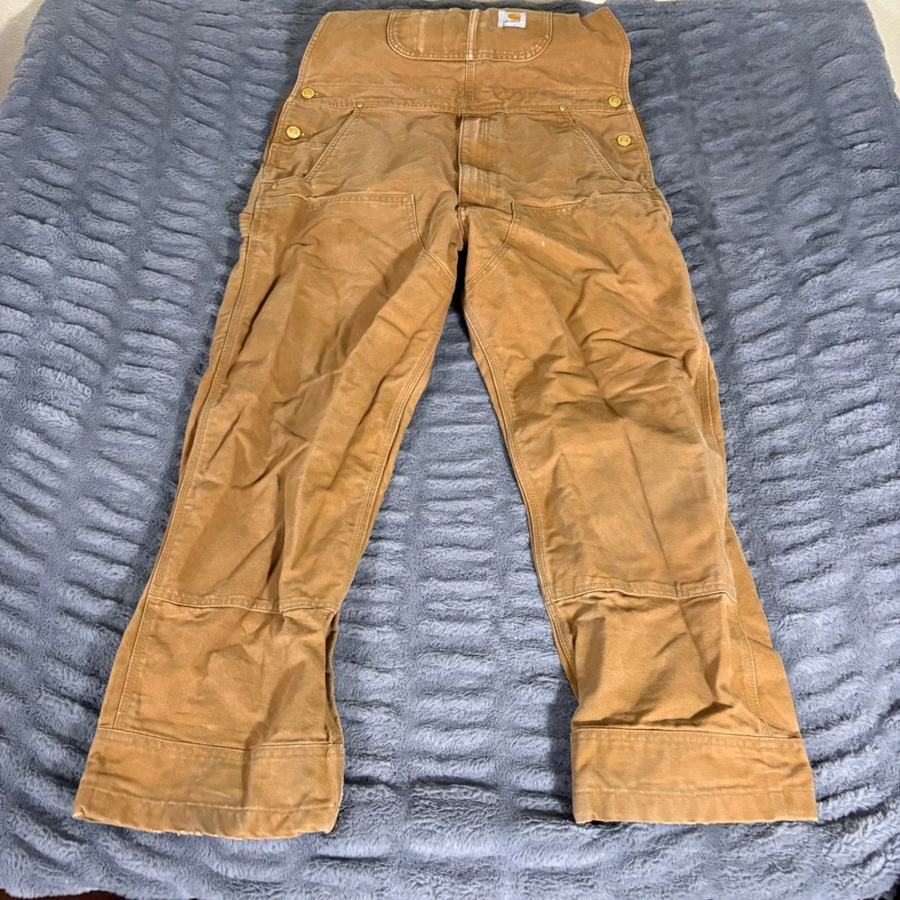 Carhartt R01-M Relaxed Fit Duck Bib Overalls Carhartt Brown 36x28 Mens Workwear